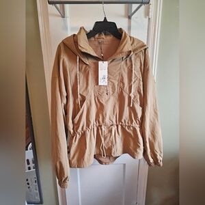 Alia Beige Hooded Utility Jacket